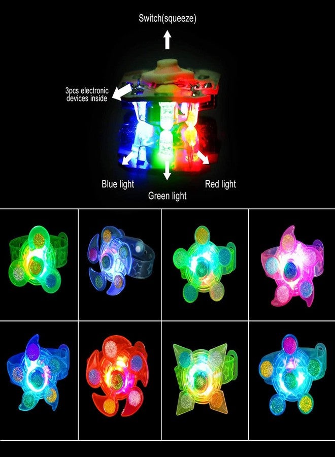 Huastyle Birthday Party Favors for Kids 4-8 Goodie Bag Stuffers,24 Pack Light Up Spinner Bracelets for Pinata Fillers Prize Treasure Box Classroom Glow in The Dark Party Supplies Return Gifts - Image 3
